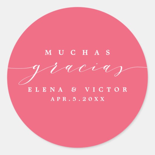 ELEGANT SCRIPT MUCHAS GRACIAS | DANK IHNEN STICKER (Vorderseite)