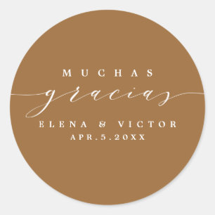 ELEGANT SCRIPT MUCHAS GRACIAS   DANK IHNEN STICKER