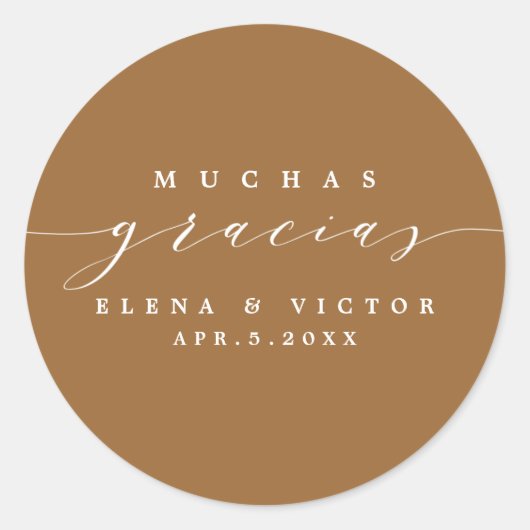 ELEGANT SCRIPT MUCHAS GRACIAS | DANK IHNEN STICKER (Vorderseite)