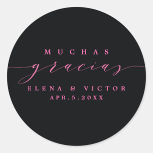 ELEGANT SCRIPT MUCHAS GRACIAS DANK IHNEN STICKER