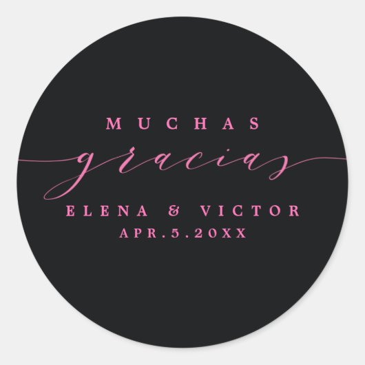 ELEGANT SCRIPT MUCHAS GRACIAS | DANK IHNEN STICKER (Vorderseite)