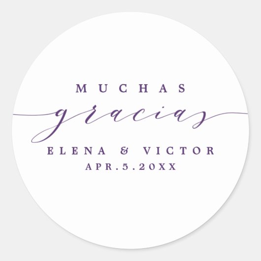 ELEGANT SCRIPT MUCHAS GRACIAS | DANK IHNEN STICKER (Vorderseite)