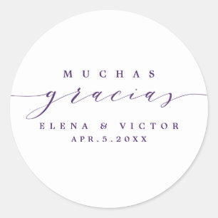 ELEGANT SCRIPT MUCHAS GRACIAS   DANK IHNEN STICKER