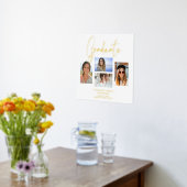 Elegant Script Multi Photo Graduation Graduate Foliendrucke (Ablage(Küche))
