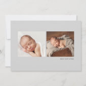 Elegant Script Name baby foto birth Ankündigung (Rückseite)