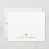 Elegant Script Name Faux Gold Foil Heart  Mitteilungskarte (Vorderseite)