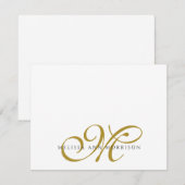 Elegant Script Name Gold Monogram  Mitteilungskarte (Vorne/Hinten)