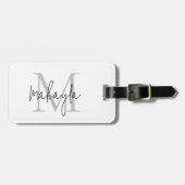 Elegant Script Name Monogram  Gepäckanhänger (Vorderseite horizontal)