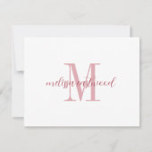 Elegant Script Name Rose Monogram Flat Note Card Mitteilungskarte (Vorderseite)