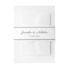 Elegant Script Navy Blue Wedding Einladungsbanderole