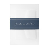 Elegant Script Navy Bue Wedding Einladungsbanderole (Vorderseite Beispiel)