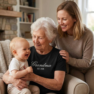 Elegant Script Neue Oma Datum T-Shirt