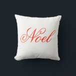 Elegant Script Noel Pillow Kissen<br><div class="desc">Cherry Red "Noel" in vintage style</div>