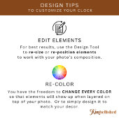 Elegant Script Overlay Family Photo Quadratische Wanduhr