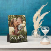 Elegant Script Personalized Best Mom Ever Photo Fotoplatte (Seite)