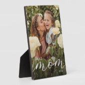 Elegant Script Personalized Best Mom Ever Photo Fotoplatte (Seite)