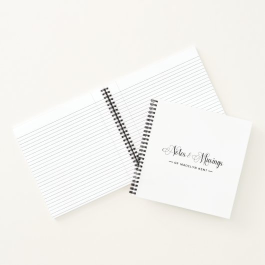 Elegant Script Personalized Notes & Musings Notizblock (Innenseite)