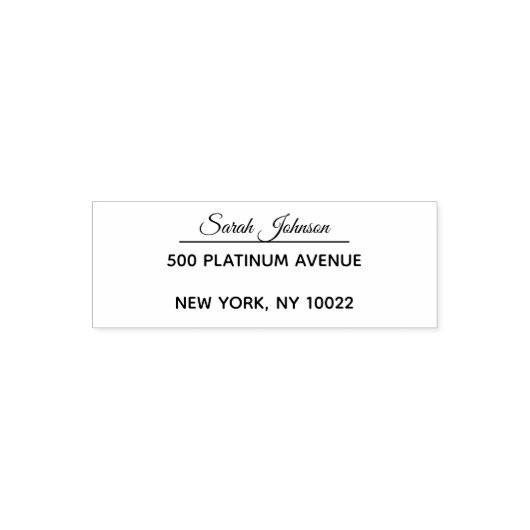 Elegant Script Personalized Return Address Stamp Permastempel (Design)
