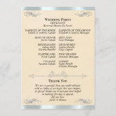 Elegant Script - Pfirsichperle/Silberne Hochzeit Programm (Rückseite)