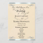 Elegant Script - Pfirsichperle/Silberne Hochzeit Programm (Vorderseite)