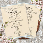 Elegant Script - Pfirsichperle/Silberne Hochzeit Programm