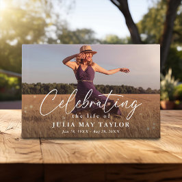 Elegant Script Photo Celebrating the Life of Gästebuch