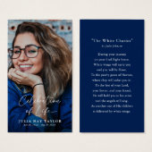 Elegant Script Photo Funeral Prayer Card (Vorne & Hinten)