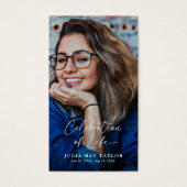 Elegant Script Photo Funeral Prayer Card (Vorderseite)