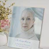 Elegant Script Photo Funeral Table Sign Sockelschild