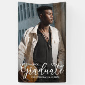 Elegant Script Photo Graduation Party Banner (Vertikal)