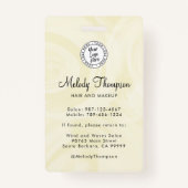 Elegant Script Photo Logo Makeup Hair Ausweis (Rückseite)