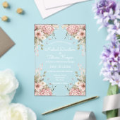 elegant script pink floral minimal wedding acryleinladungen (In Situ (Hochzeit))