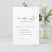 Elegant Script Printable or Printed RSVP Card Einladung (Stehend Vorderseite)