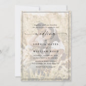 Elegant Script QR Code Photo Wedding Einladung (Vorderseite)