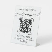 Elegant Script QR Code Review Sockelschild (Vorderseite)