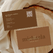 Elegant Script QR Code & Social Media Visitenkarte