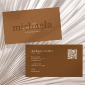 Elegant Script QR Code & Social Media Visitenkarte