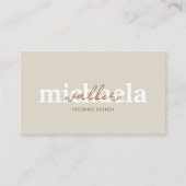 Elegant Script QR Code & Social Media Visitenkarte (Vorderseite)