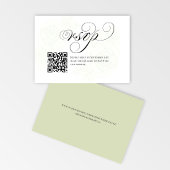 Elegant Script QR Code Wedding RSVP Response Karte