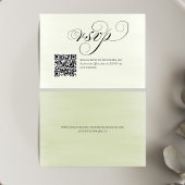 Elegant Script QR Code Wedding RSVP Response Karte
