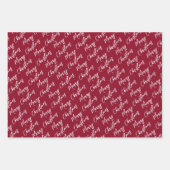 Elegant Script Red Green Purple Merry Christmas Geschenkpapier Set (Vorderseite 2)