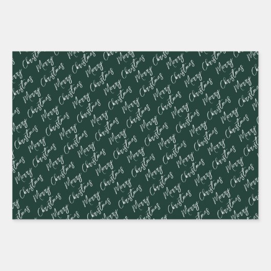 Elegant Script Red Green Purple Merry Christmas Geschenkpapier Set (Vorderseite)