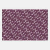 Elegant Script Red Green Purple Merry Christmas Geschenkpapier Set (Vorderseite 3)