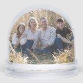 Elegant Script Red Photo Religious Schneekugeln (Vorderseite)