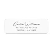 Elegant Script Return Address Black White Simple (Vorne)