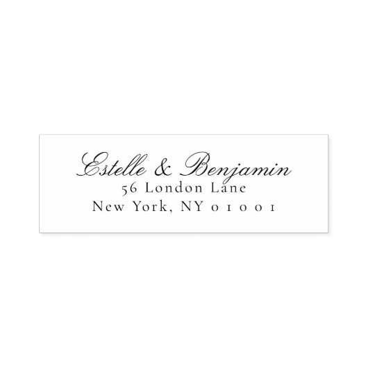 Elegant Script Return Address Wedding Permastempel (Design)