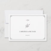 Elegant Script RSVP QR Code Black White Wedding  Karte (Rückseite)