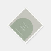 Elegant Script Sage Green Boho Arch Rustic Wedding Serviette (Ecke)