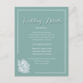 Elegant Script Sage Green Floral Wedding  Begleitkarte