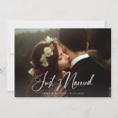 Elegant Script Sage Green | QR Code Just Married Einladung (Vorderseite)